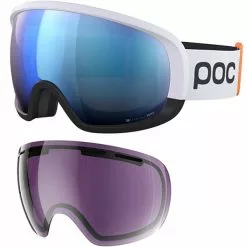 Masques De Ski POC FOVEA CLARITY COMP HYDROGEN WHITE/URANIUM BLACK/SPEKTRIS BLUE 23 Blanc / Noir