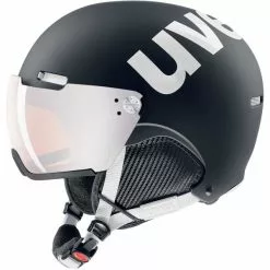 Casques Ski UVEX HLMT 500 VISOR BLACK-WHITE MAT 21 Noir