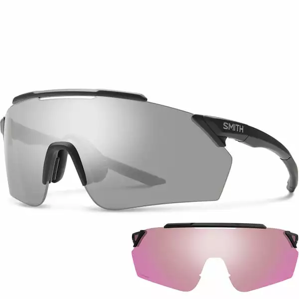 Lunettes De Soleil Sport SMITH RUCKUS MATTE BLACK CHROMAPOP PLATINUM MIRROR 21 Noir 1 Lunettes De Soleil Sport SMITH RUCKUS MATTE BLACK CHROMAPOP PLATINUM MIRROR 21 Noir