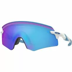 Lunettes De Soleil Sport OAKLEY ENCODER POLISHED WHITE W/ PRIZM SAPPHIRE 22 Bleu / Blanc