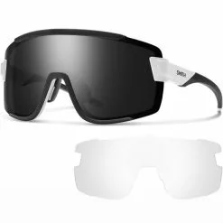 Lunettes De Soleil Sport SMITH WILDCAT BIANCO CHROMAPOP BLACK 22 Noir / Blanc