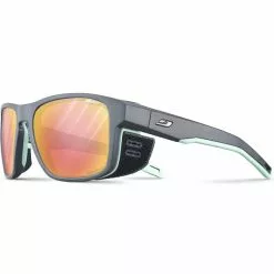 Lunettes De Soleil Sport JULBO SHIELD M GR/VE RV AA2-3 FL OR 22 Gris / Rouge
